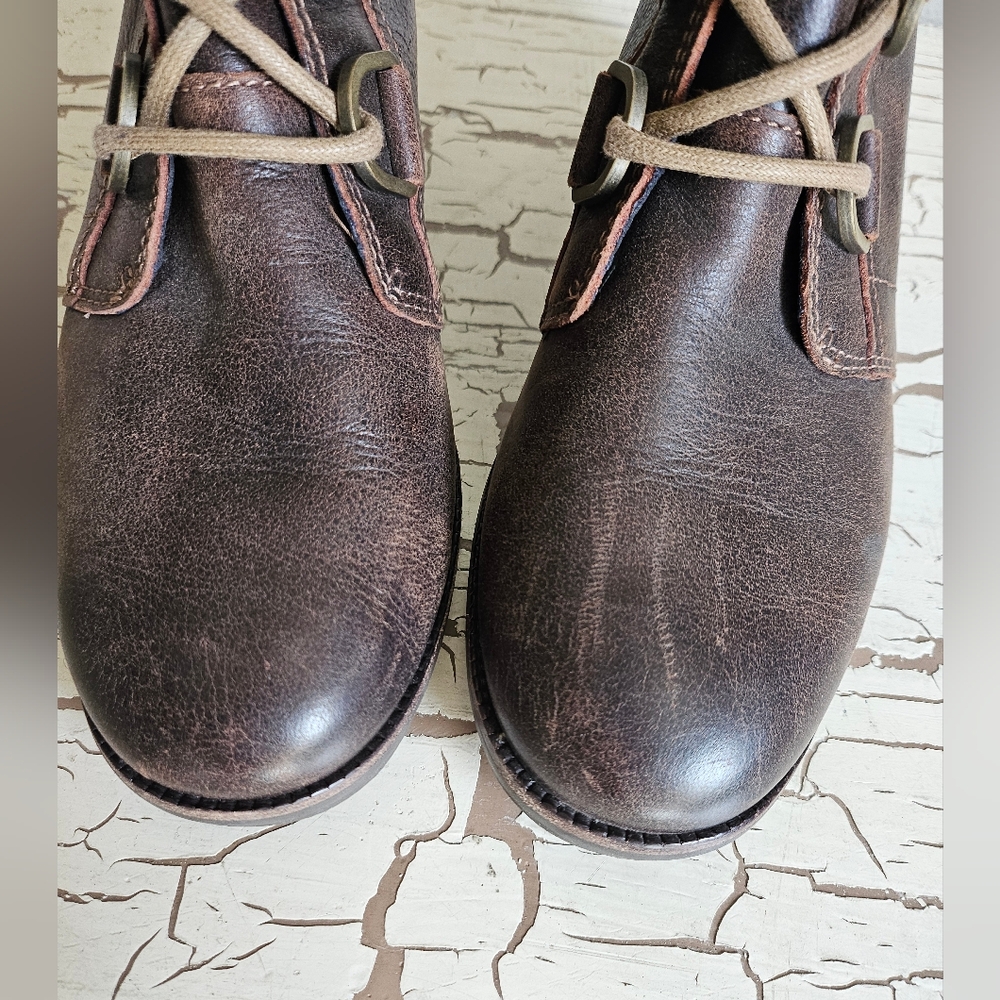 Sorel Cate Lace Up 8.5 Brown Heeled Leather Boots Excellent Condition - Picture 4 of 8